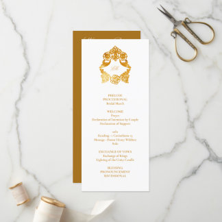 Baroque Gold Foil Wedding Programme