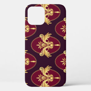Baroque Gold Sconce Magenta Pattern iPhone 12 Case