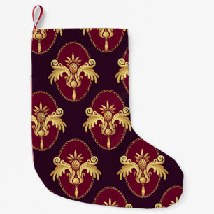 Baroque Gold Sconce Magenta Pattern Small Christmas Stocking