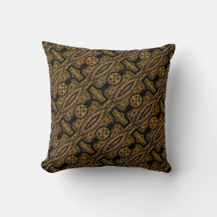 Baroque Golden Ornamental Pattern Cushion