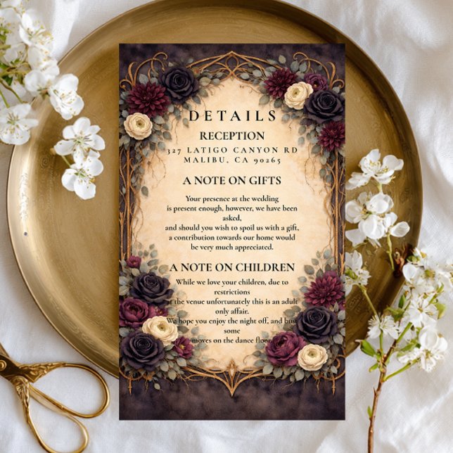Baroque Gothic Floral Wedding Enclosure Card (Creator Uploaded)