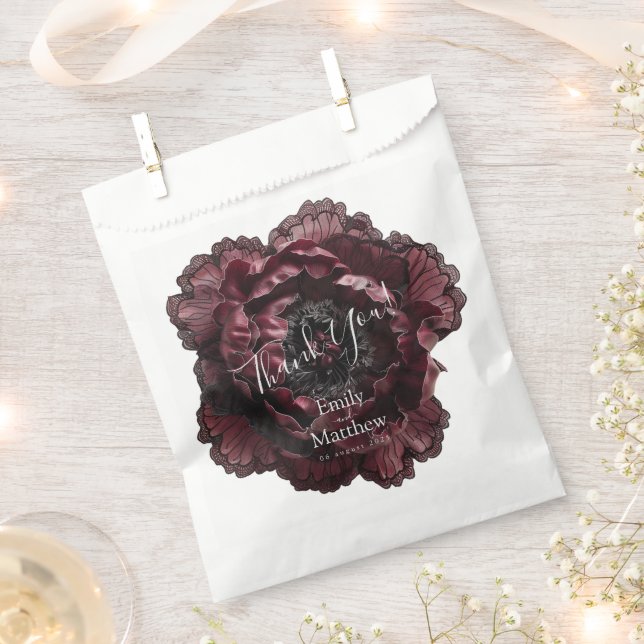 Baroque Gothic Peonies Favour Bags (Clipped)