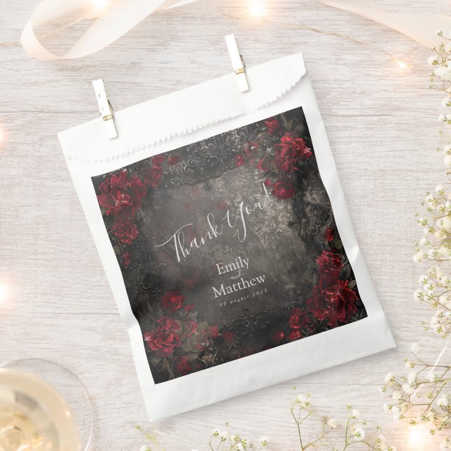 Baroque Gothic Peonies Favour Bags (Clipped)