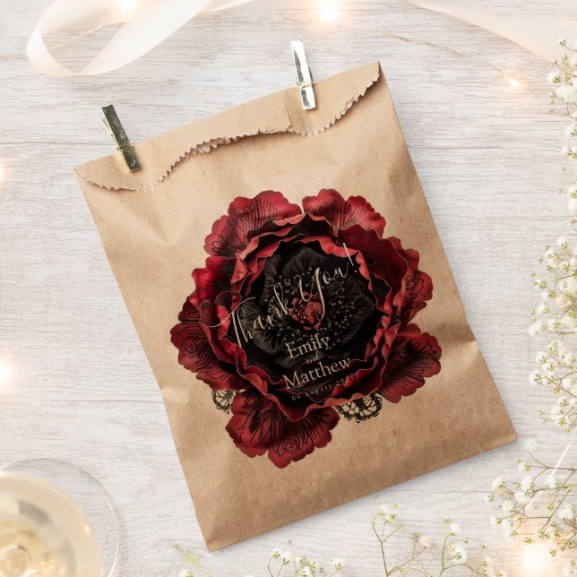 Baroque Gothic Peonies Favour Bags (Clipped)