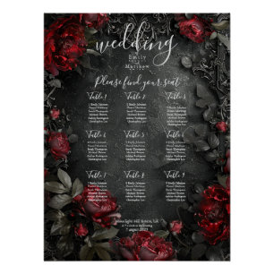 Baroque Gothic Peonies Poster