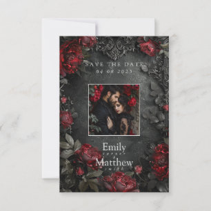 Baroque Gothic Peonies Save The Date