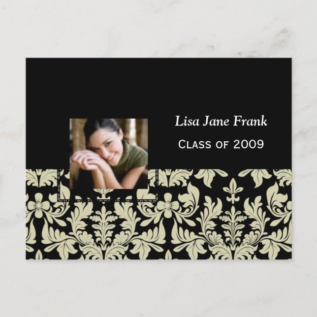 Baroque graduation party invite postcards (Front)