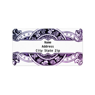 Baroque grapes Frame  Label