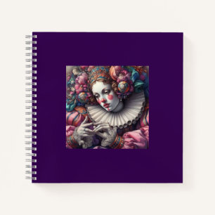 "Baroque Harlequin Elegance – Artistic Spiral Note Notebook