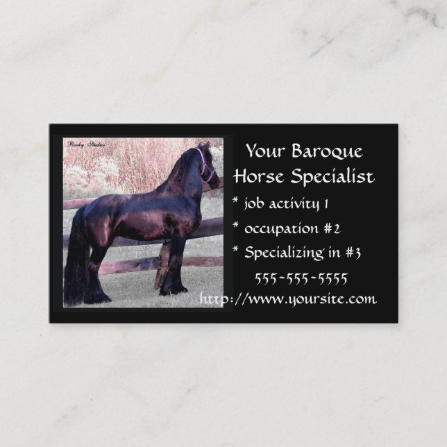 Baroque Horse Business cards (Front)