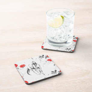 Baroque Horse Cork-Backed Coasters