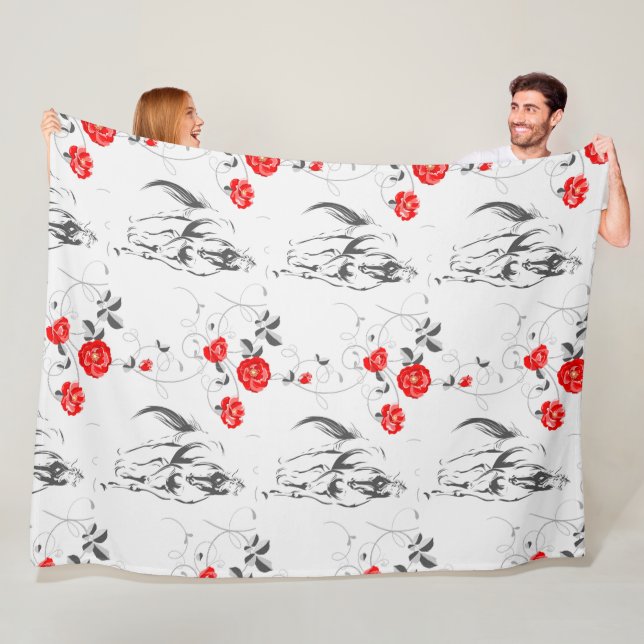 Baroque Horse Fleece Blanket (In Situ)
