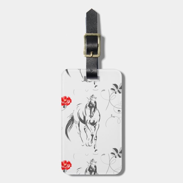 Baroque Horse Luggage Tag (Front Vertical)