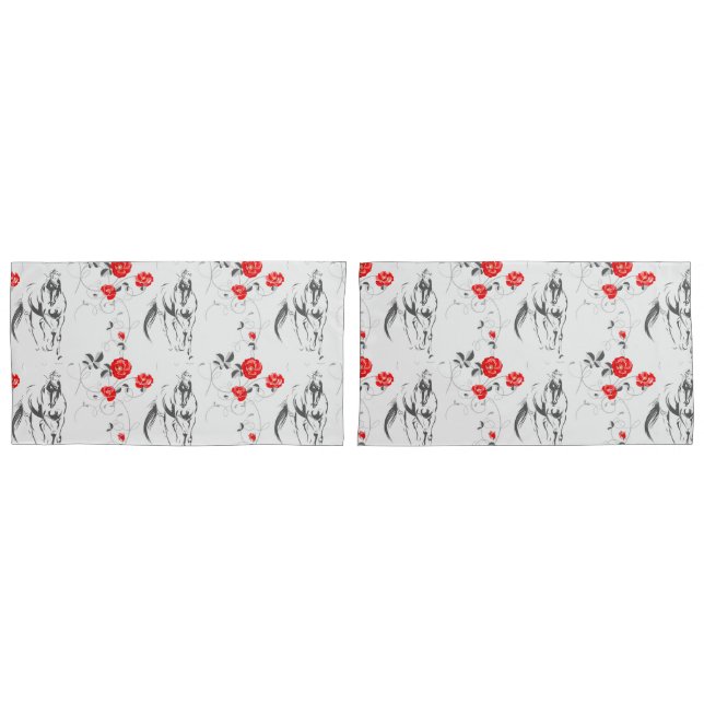 Baroque Horse Pillowcases (Front-Set)