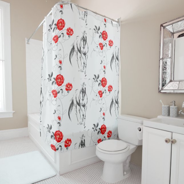 Baroque Horse Shower Curtain (In Situ)