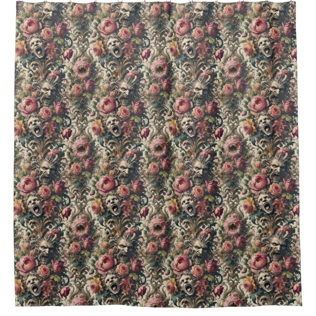 Baroque Hunger Pains – Gothic Victorian Shower Curtain (Front)