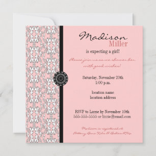 Baroque in Pink Girl Baby Shower Invitation