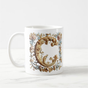 Baroque Initial 'C' Mug for a Coffee Princess