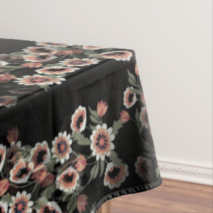 Baroque-Inspired Botanical Soft Pinks and Greens Tablecloth