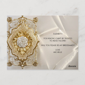 Baroque Invitation Be My Bridesmaid Postcard