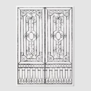 Baroque Iron Gate Vintage Illustration Wedding Vellum Invitations