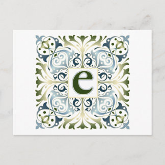 Baroque Letter E Postcard