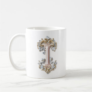 Baroque Letter 'I' Mug for a Coffee Princess