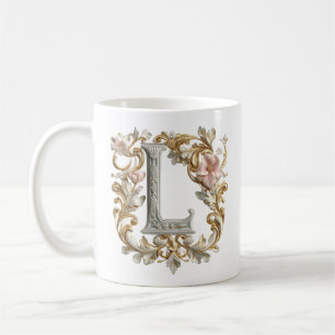 Baroque Letter 'L' Mug for a Coffee Princess