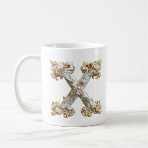 Baroque Letter 'X' Mug for a Coffee Princess