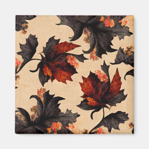Baroque Maple Leaves Pattern Magnet