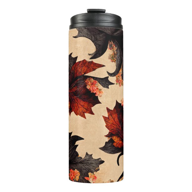 Baroque Maple Leaves Pattern Thermal Tumbler (Front)