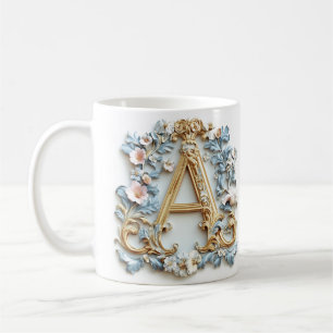 Baroque Monogram 'A' Mug for a Coffee Princess
