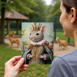 Baroque Mouse Royal King Portrait Design Postcard
