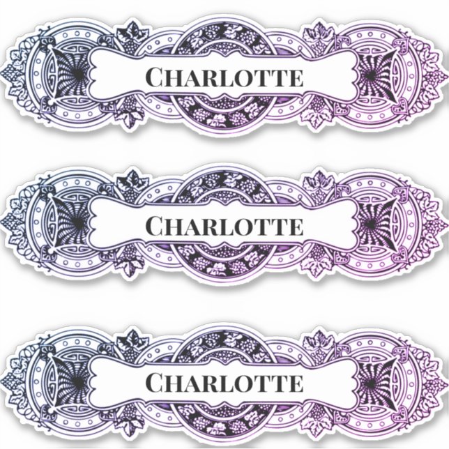 Baroque name  frame sticker (Front)