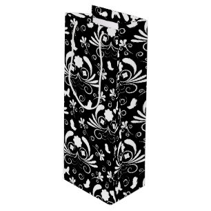 Baroque Noir Damask Botanicals Wine Gift Bag