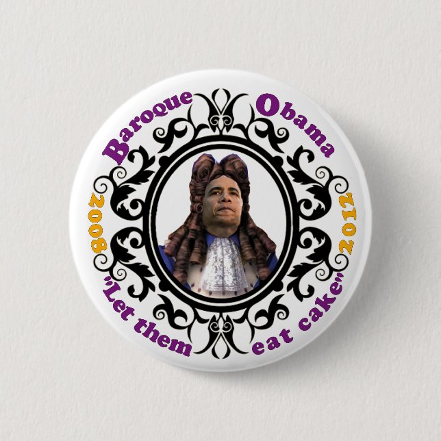 Baroque Obama 6 Cm Round Badge (Front)