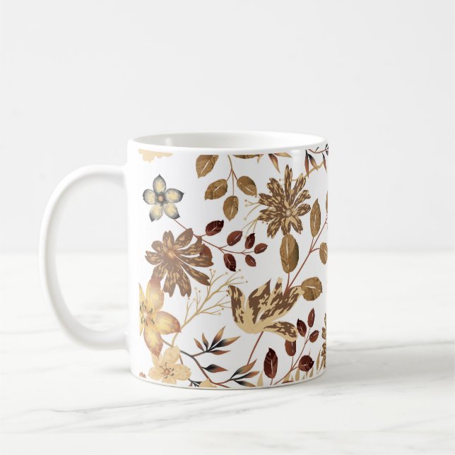 Baroque Oil Colour flowers Coffee Mug (Left)