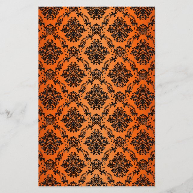 Baroque Orange Gothic Victorian Scapebook Sheet (Front)