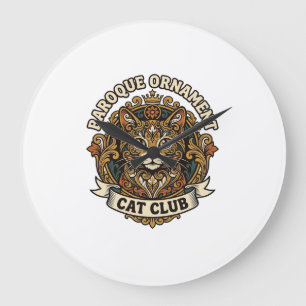 Baroque Ornament Cat Cat Lover Gift - Baroque Orna Large Clock