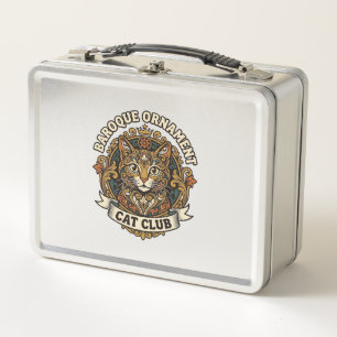 Baroque Ornament Cat Cat Lover Gift - Baroque Orna Metal Lunch Box