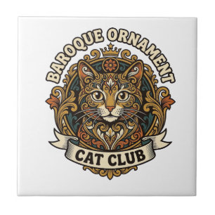 Baroque Ornament Cat Cat Lover Gift - Baroque Orna Tile