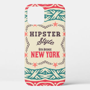 Baroque ornaments and floral details, Hipster card iPhone 12 Case