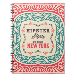Baroque ornaments and floral details, Hipster card Notebook
