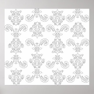 Baroque Outline Print