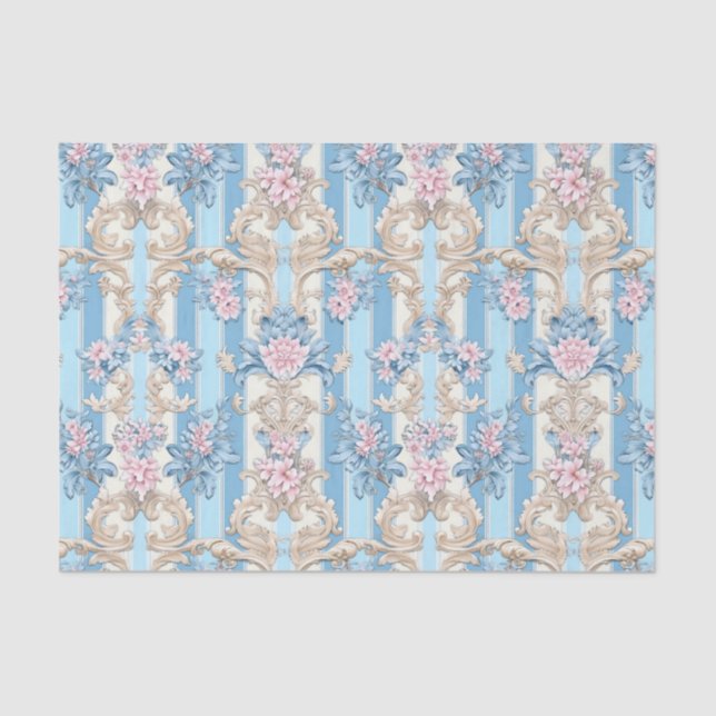Baroque pastel damask pattern tissue paper (Front)