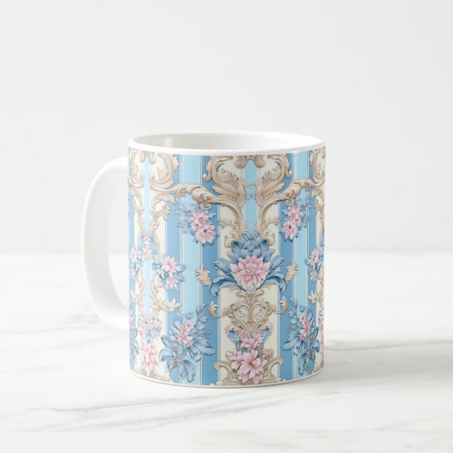 Baroque pastel pattern coffee mug (Front Left)
