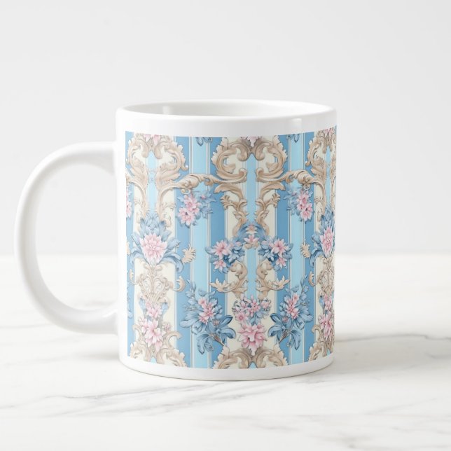 Baroque pastel pattern large coffee mug (Left)
