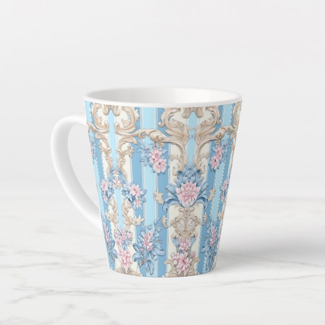 Baroque pastel pattern latte mug (Left Angle)