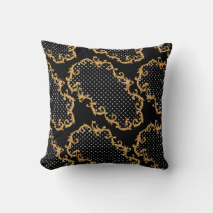 Baroque pattern golden fleece blanket cushion