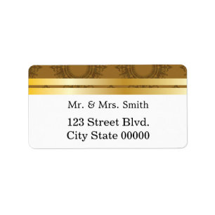 Baroque Pattern with Gold Bands 3 Label